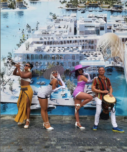 beach dancers and musicians